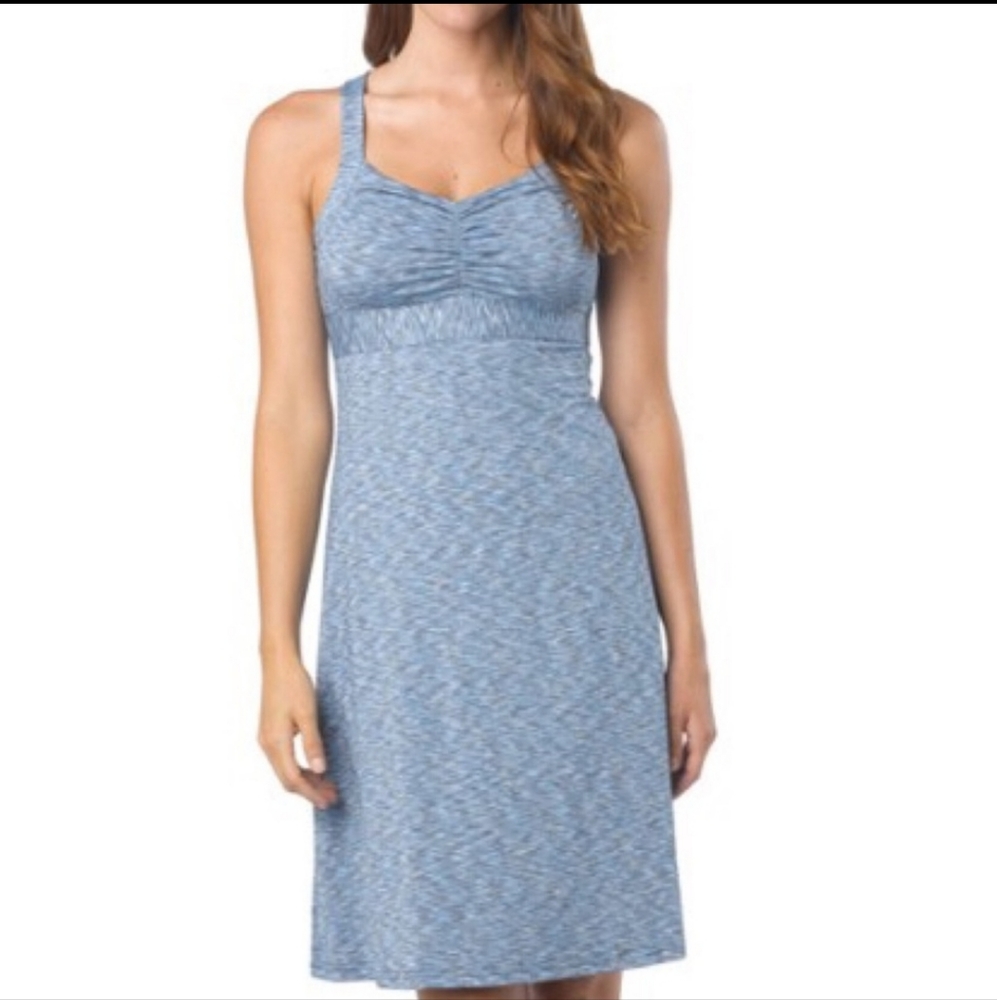 Prana Amaya Space Dye blue dress size M with shelf bra